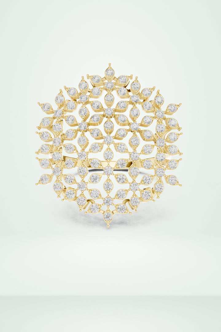 Diamond Floral Cluster Ring