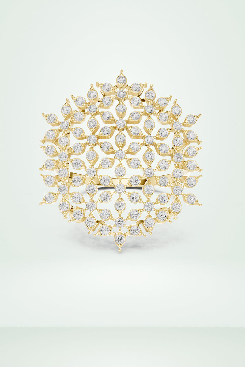 Diamond Floral Cluster Ring