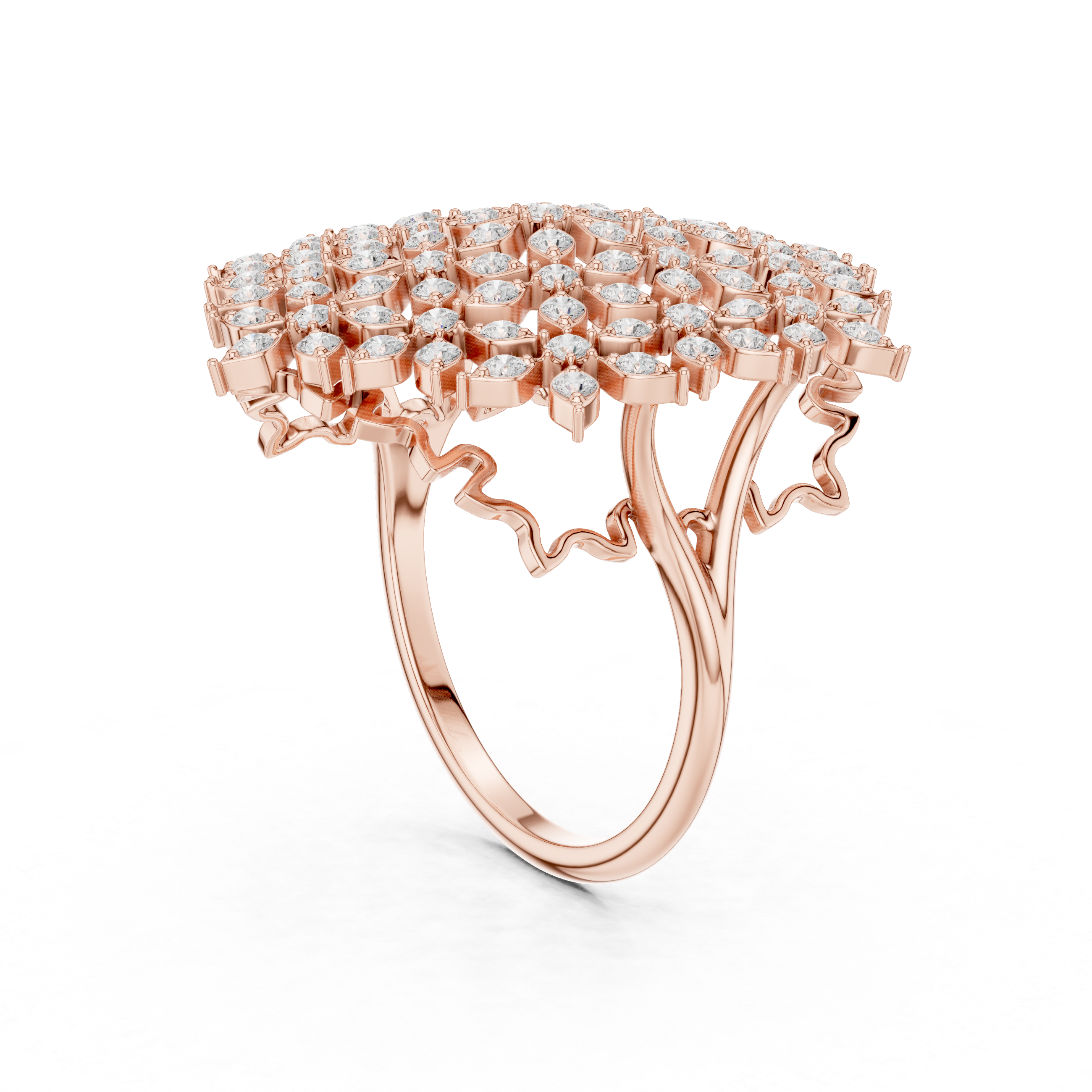 Diamond Floral Cluster Ring