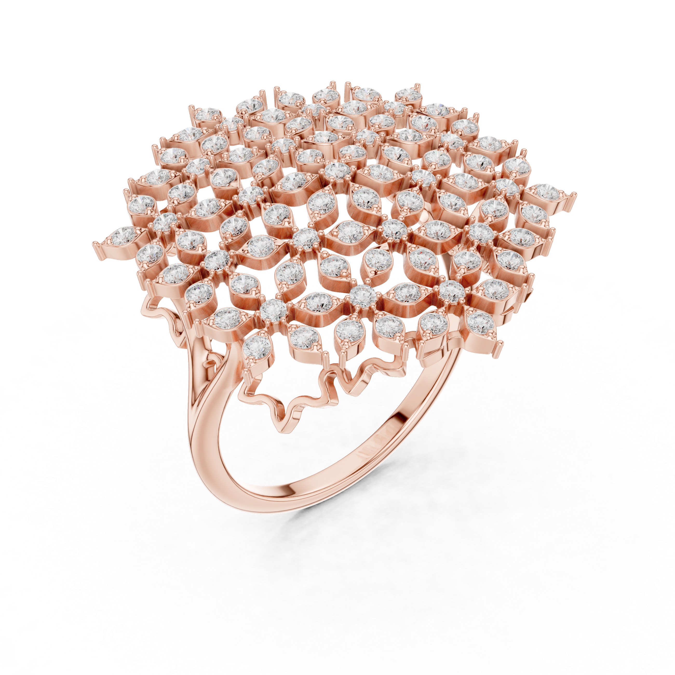 Diamond Floral Cluster Ring