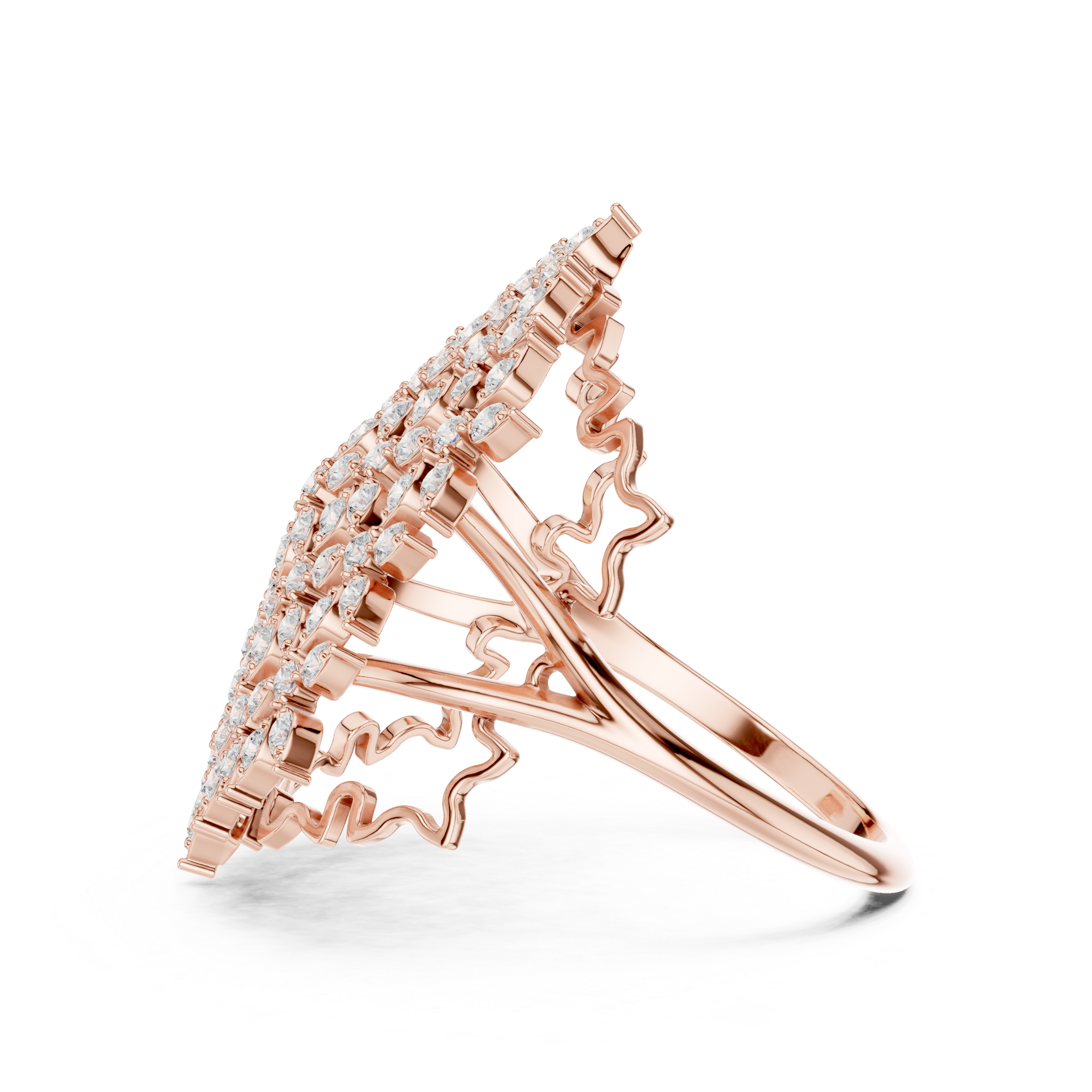 Diamond Floral Cluster Ring