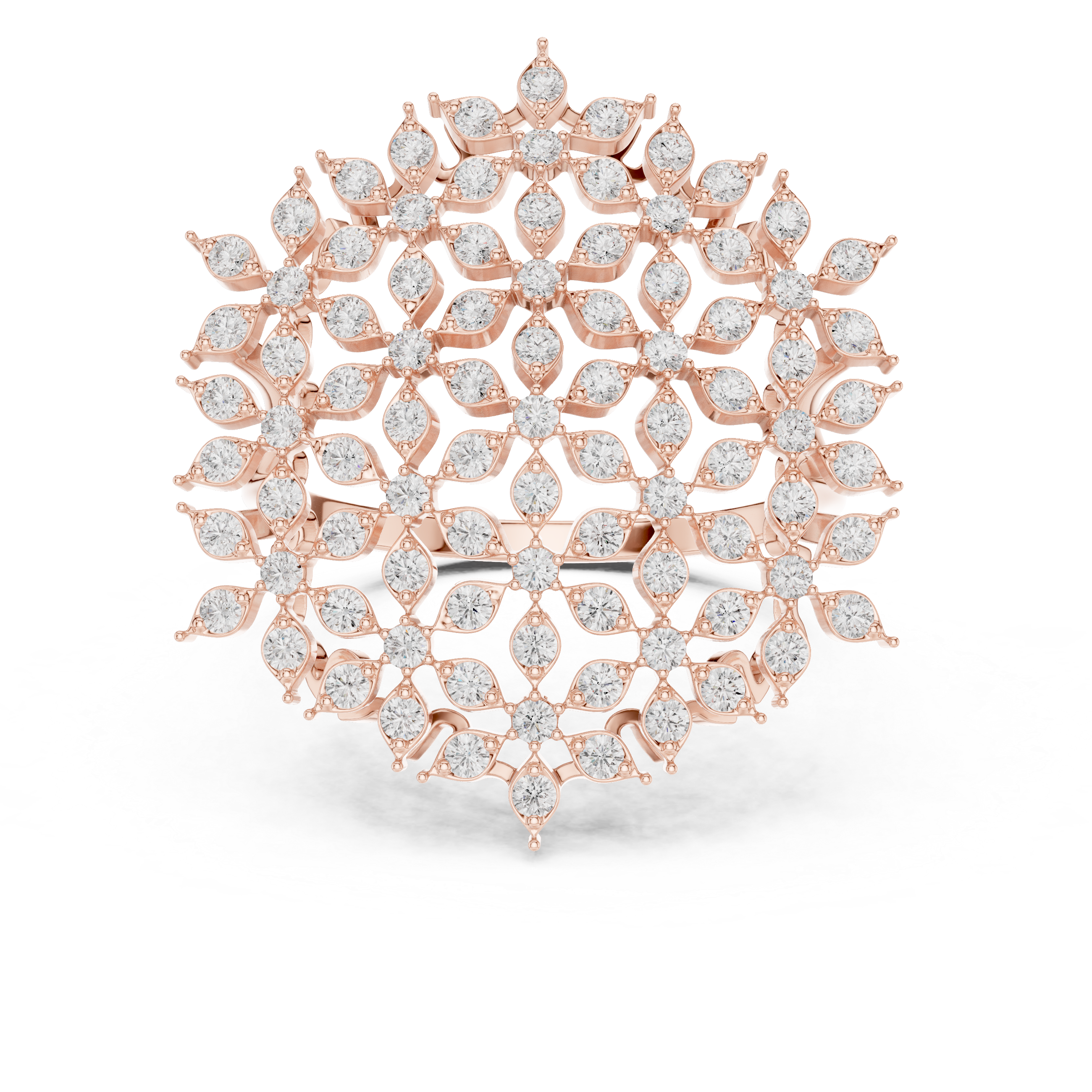 Diamond Floral Cluster Ring