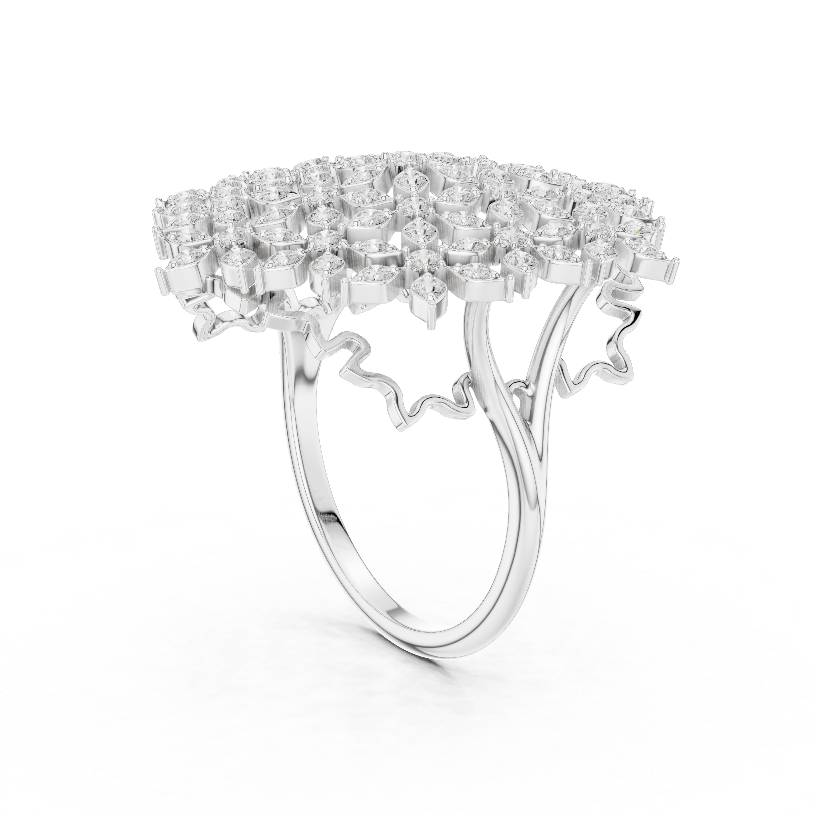 Diamond Floral Cluster Ring