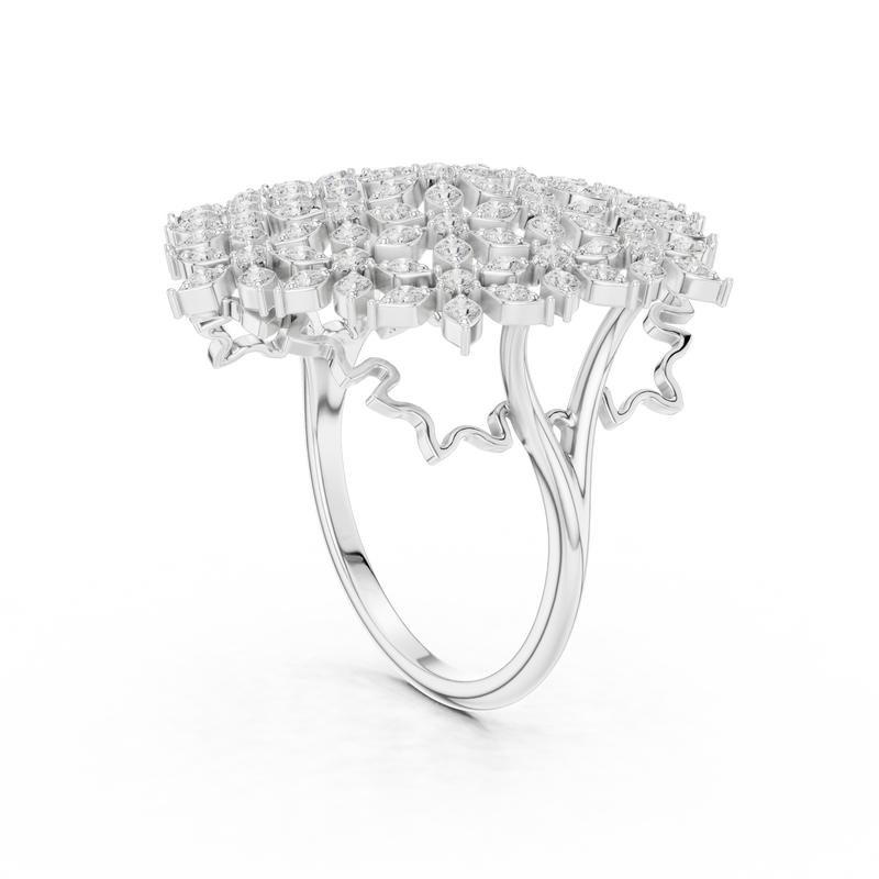 Diamond Floral Cluster Ring