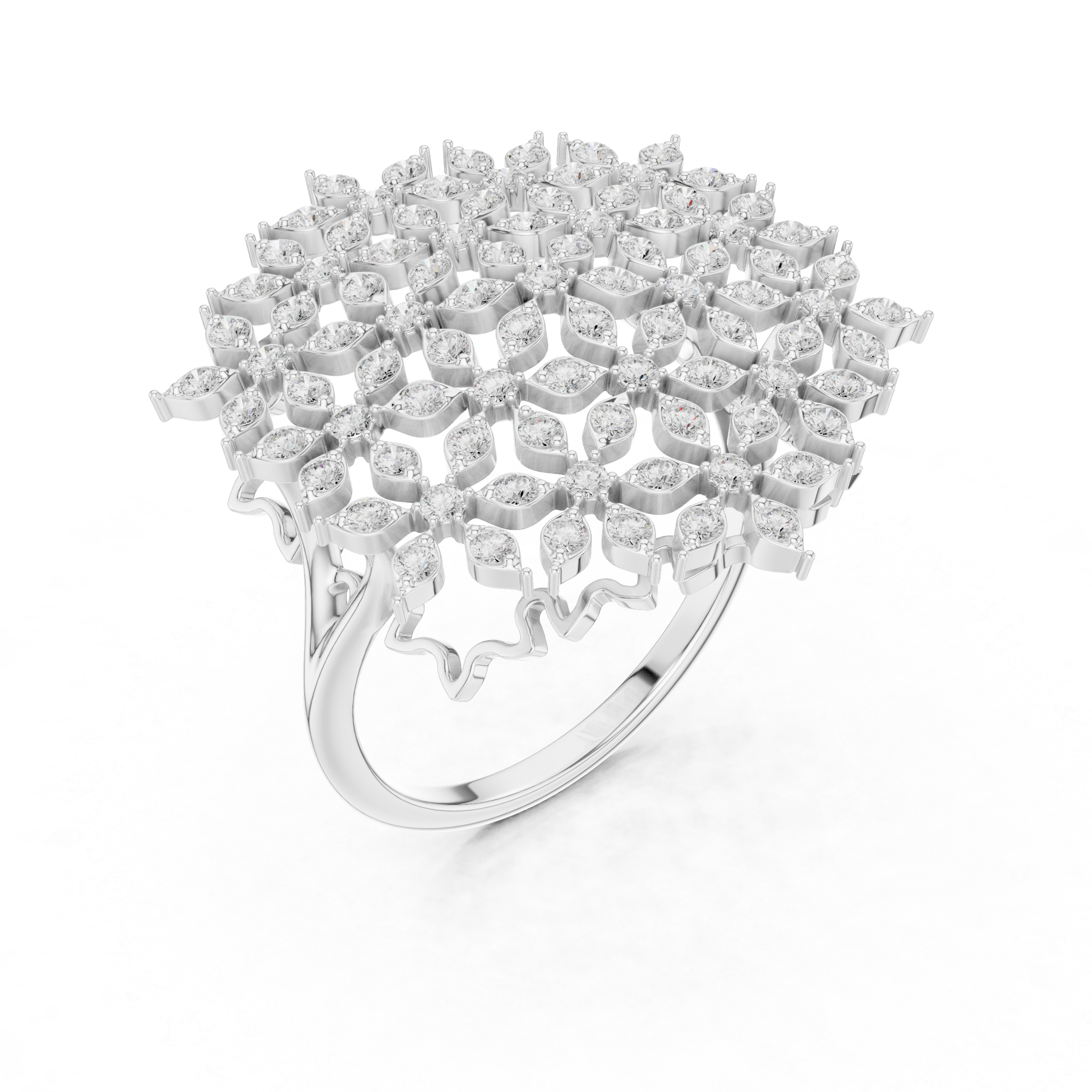 Diamond Floral Cluster Ring