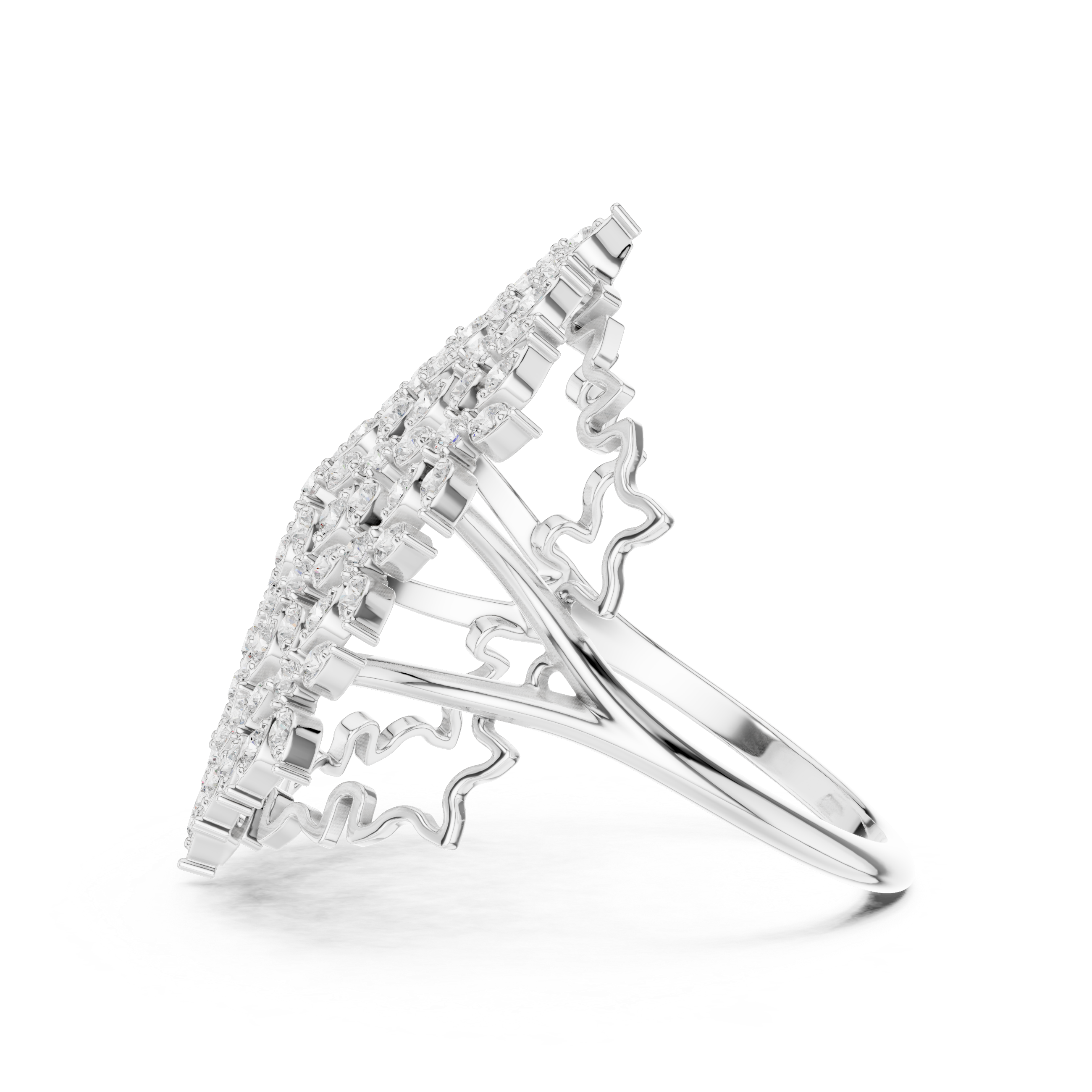 Diamond Floral Cluster Ring