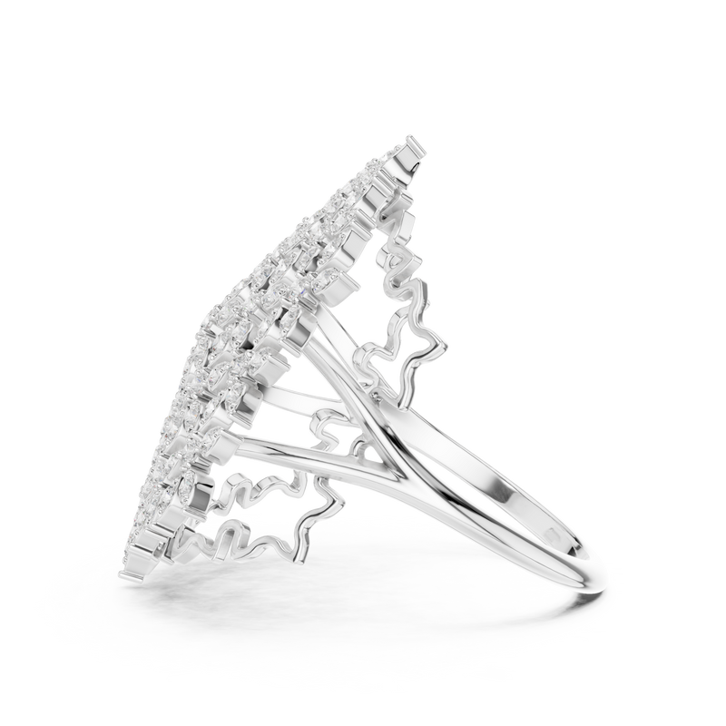 Diamond Floral Cluster Ring
