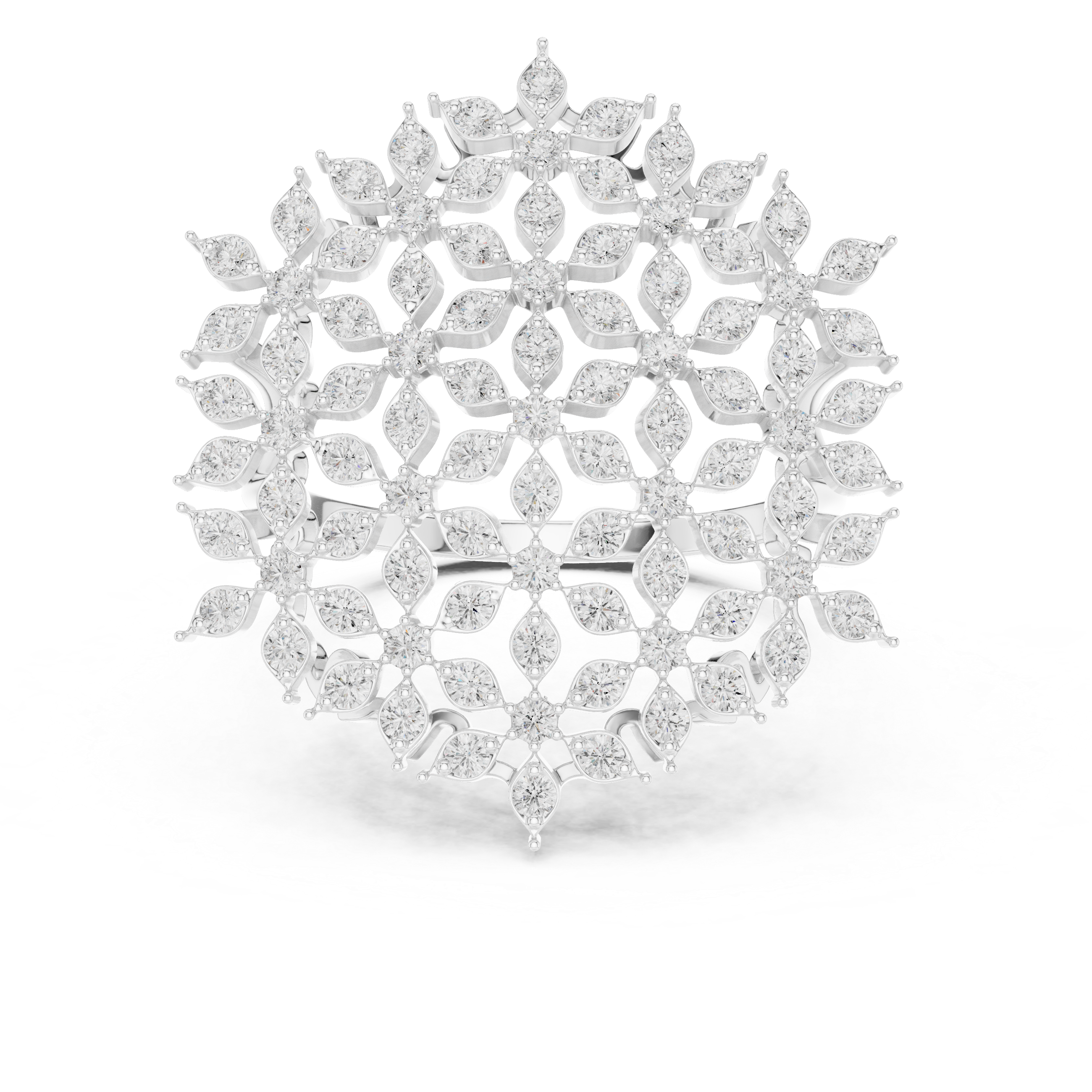 Diamond Floral Cluster Ring