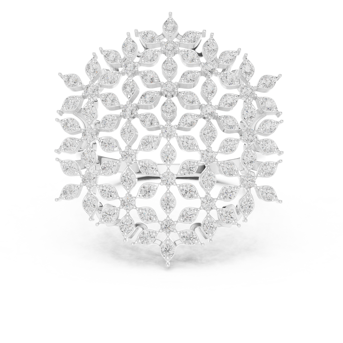 Diamond Floral Cluster Ring