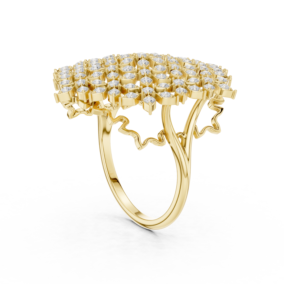Diamond Floral Cluster Ring