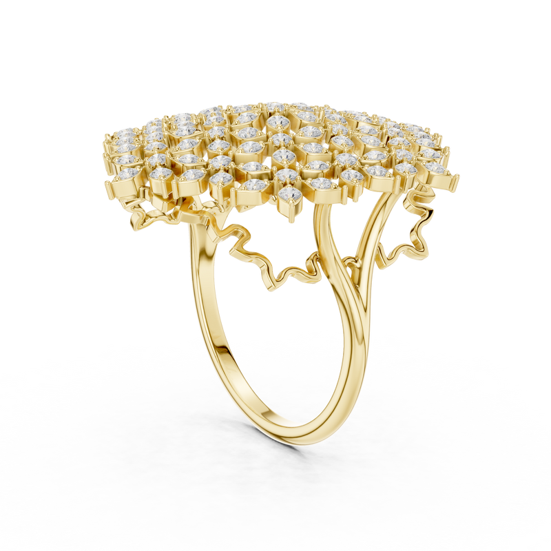Diamond Floral Cluster Ring