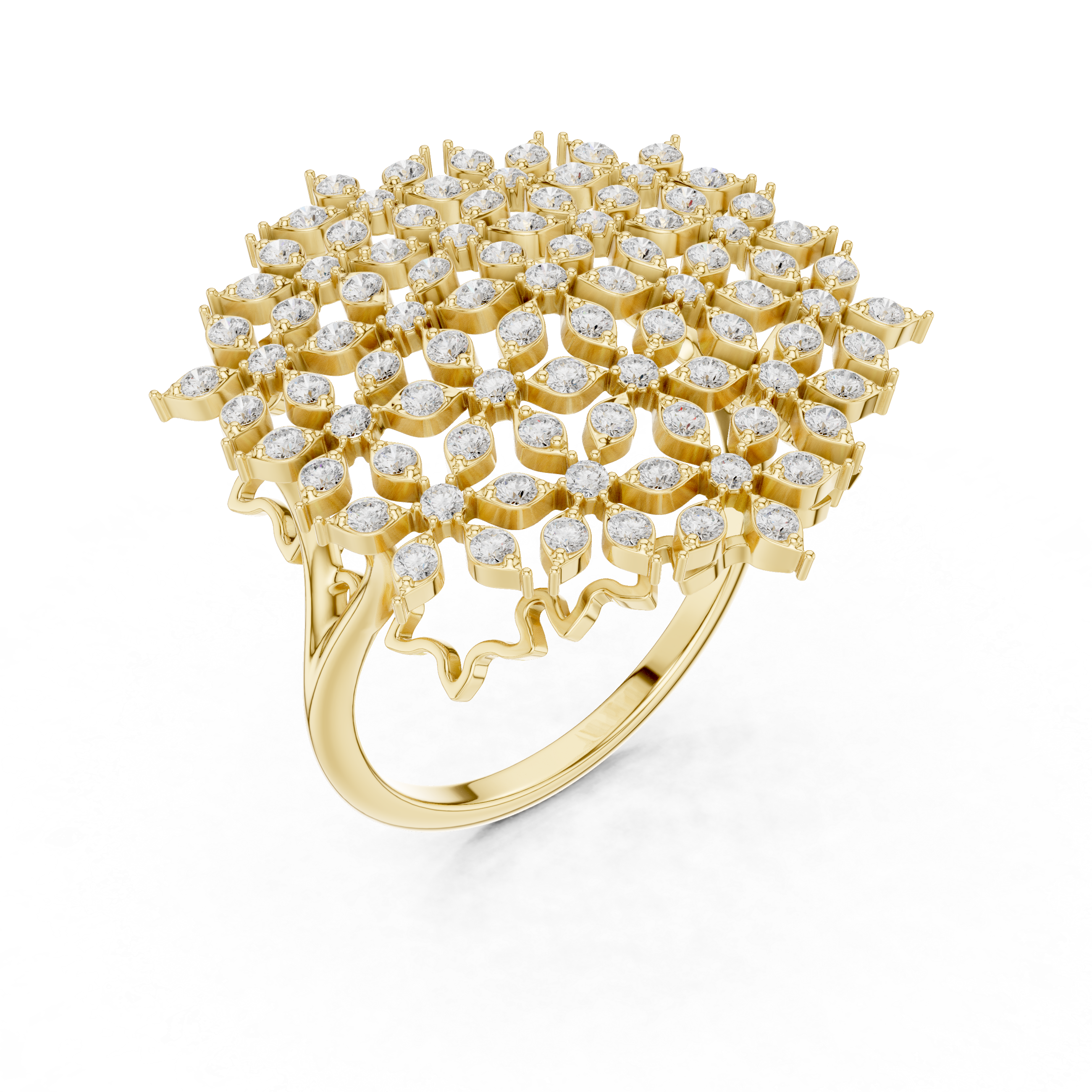 Diamond Floral Cluster Ring