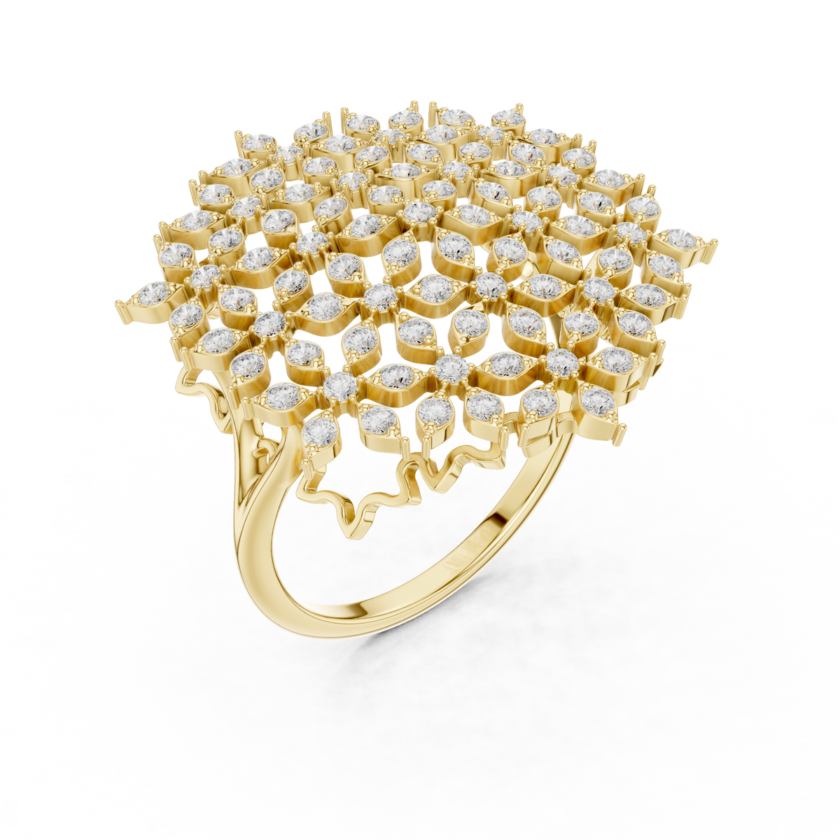 Diamond Floral Cluster Ring