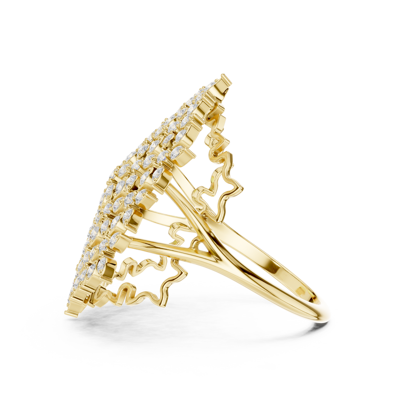 Diamond Floral Cluster Ring