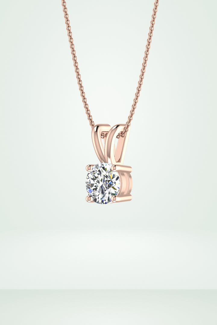 Riaagh Classic 4 Prong Round Solitaire Pendant
