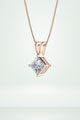 Classic Princess Shape Solitaire Diamond Pendant