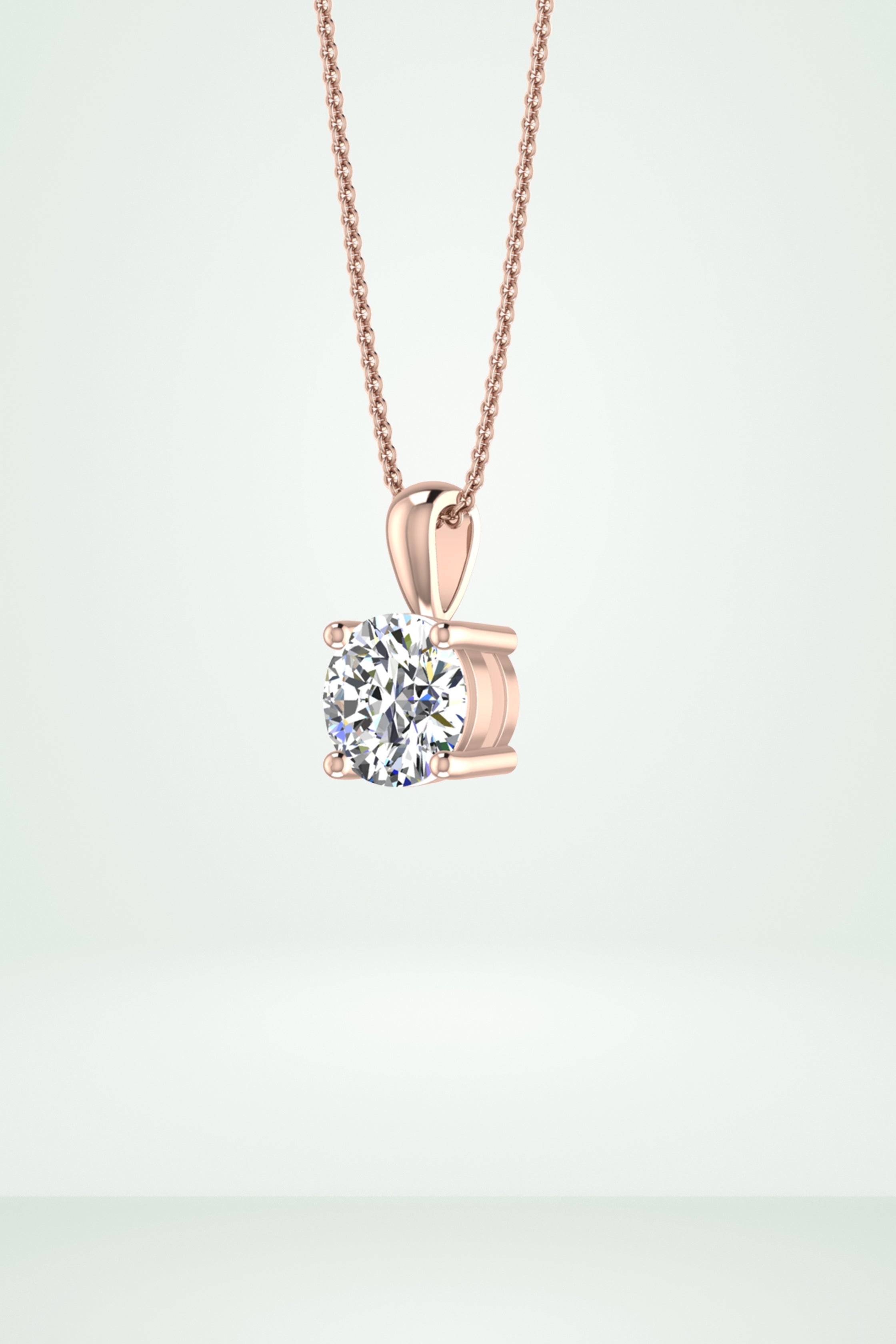 Riaagh 4 Prong 1ct Round Shape Solitaire Pendant