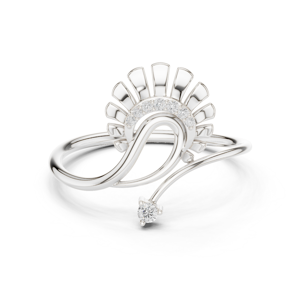 Peacock Style Diamond Ring