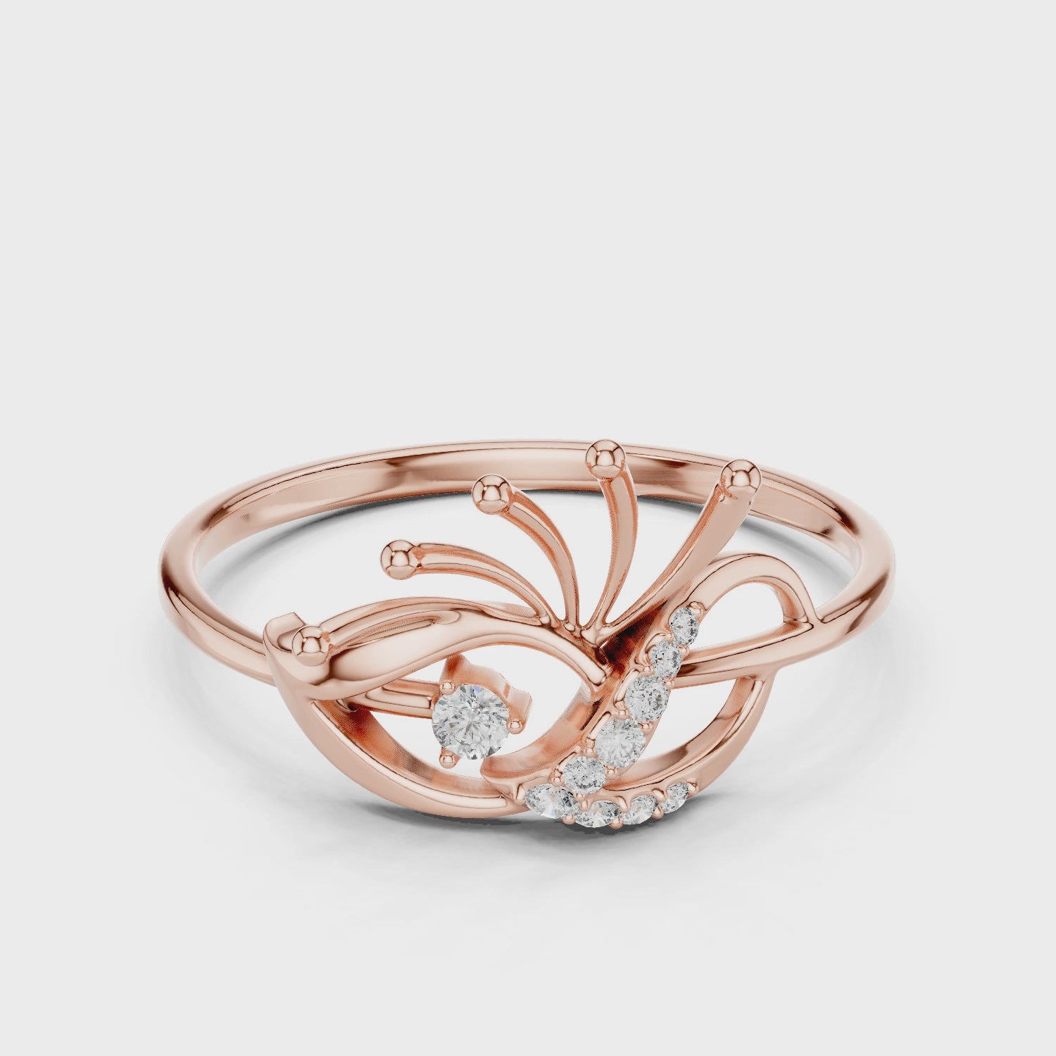 The Peacock Plume Diamond Ring