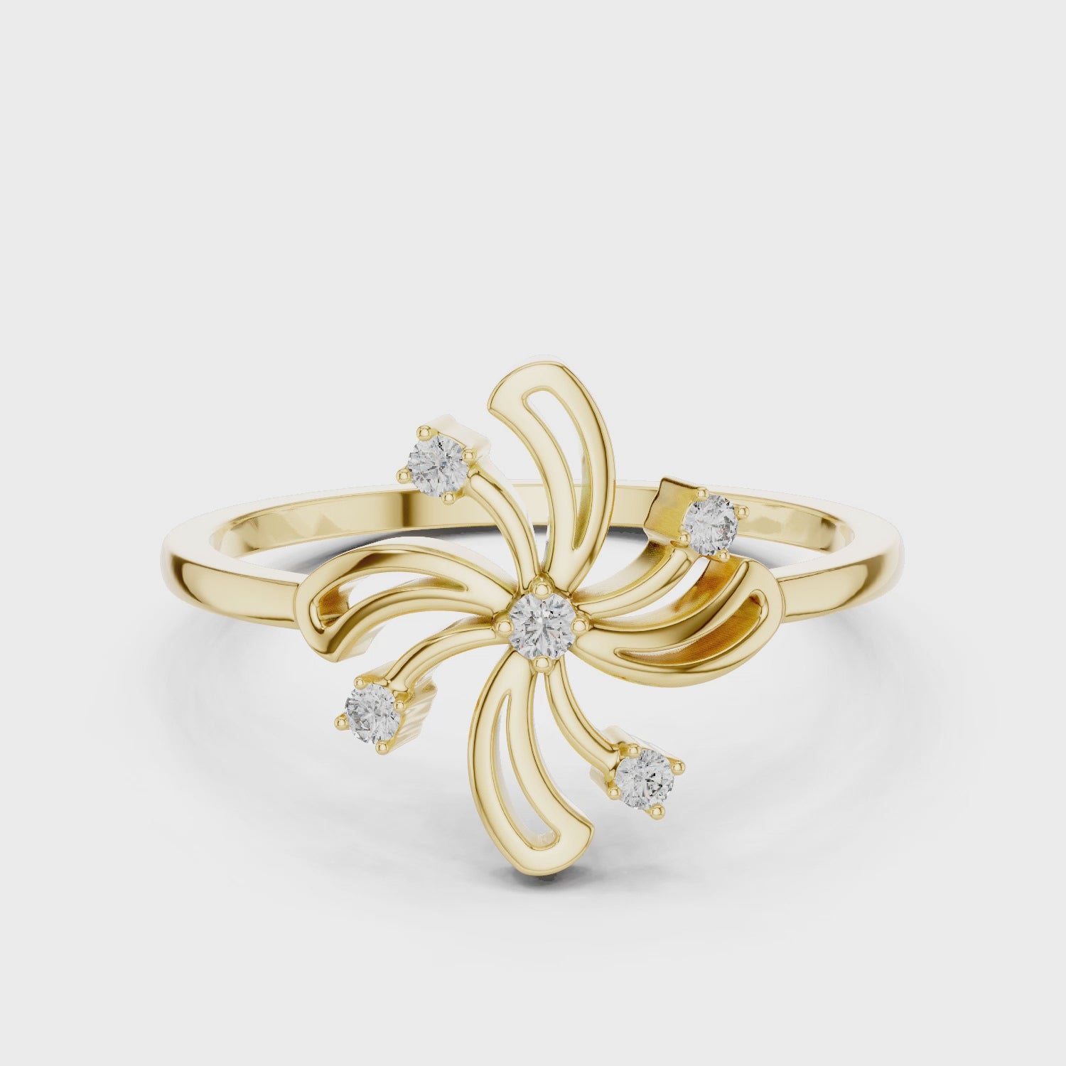 Designer Swirl Diamond Ring