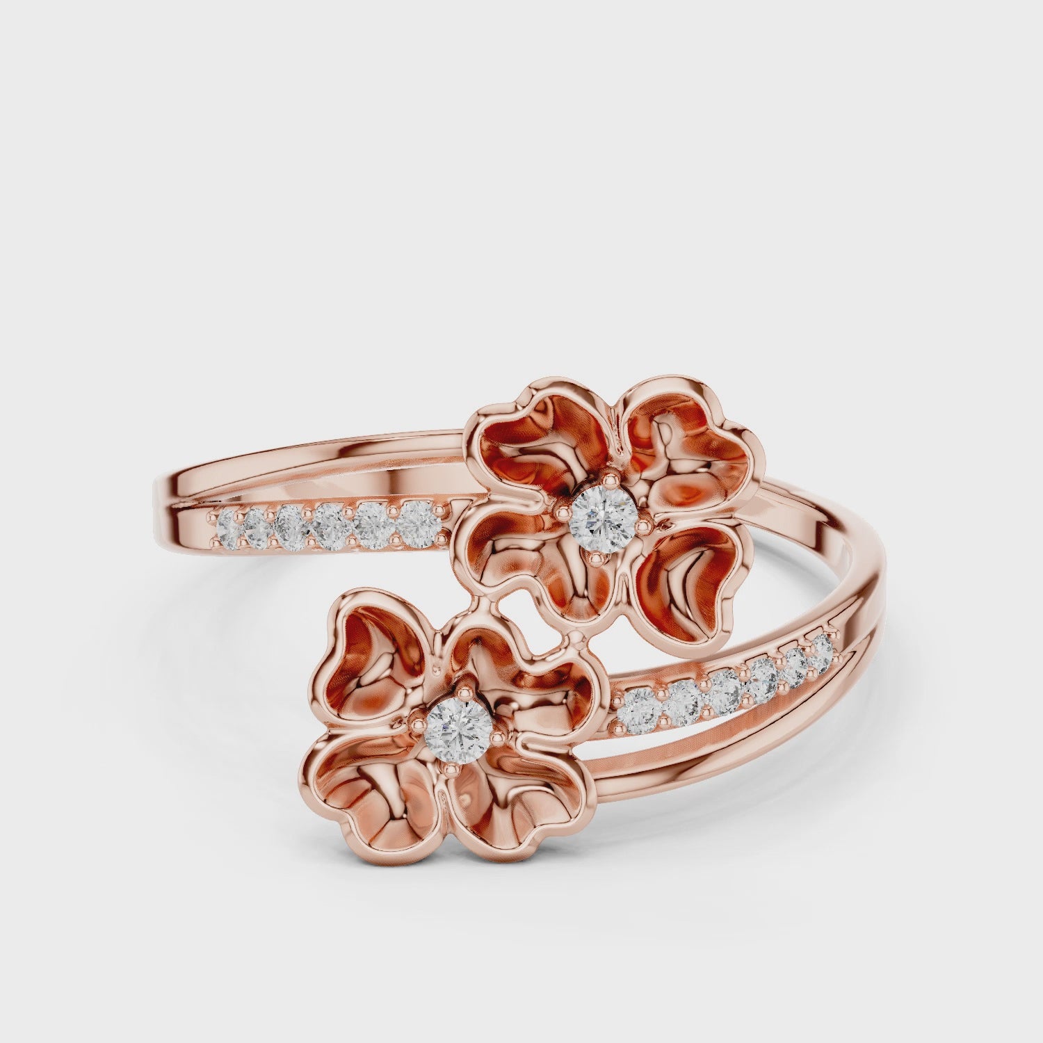 Diamond Floral Wrap Ring