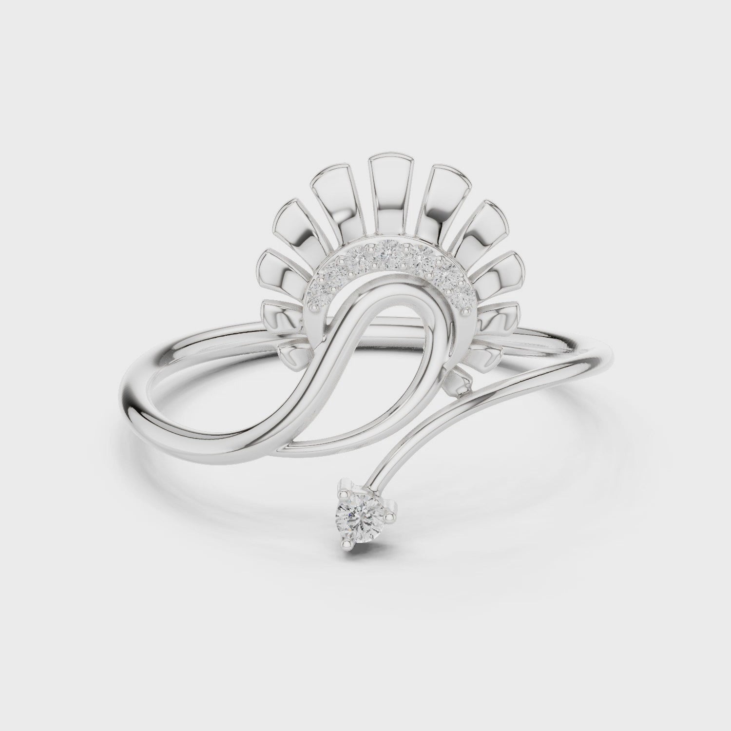 Peacock Style Diamond Ring