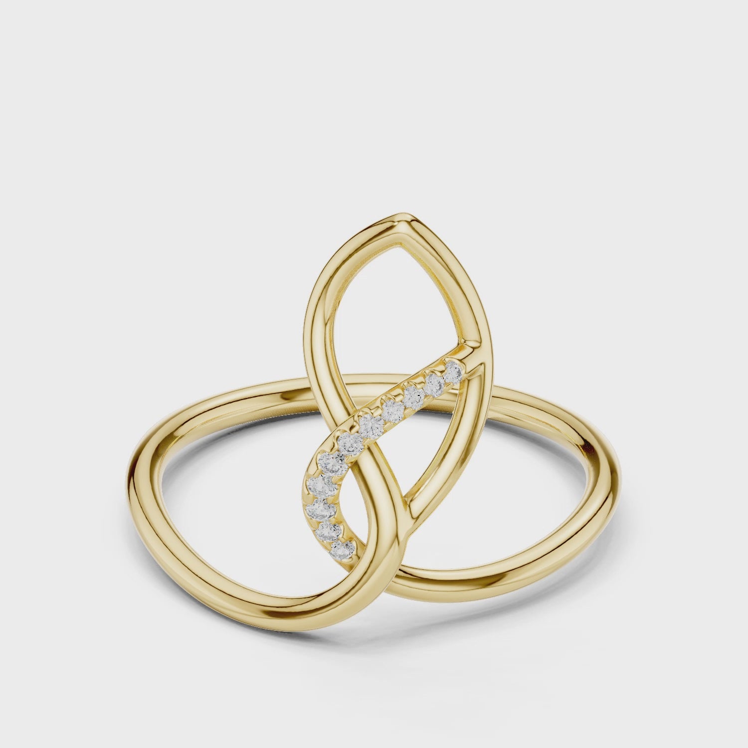 Diamond Entwined Knot Ring