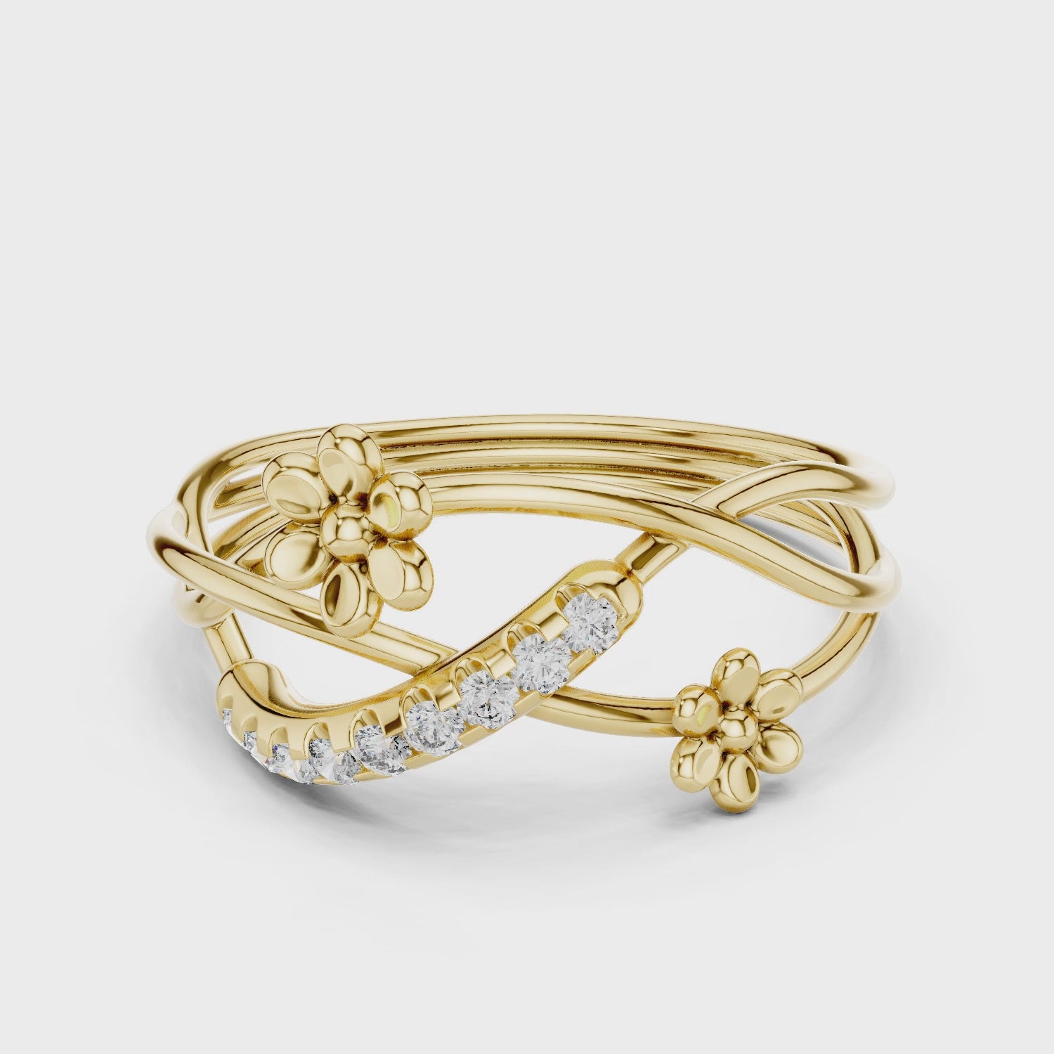 Blooming Curve Diamond Ring