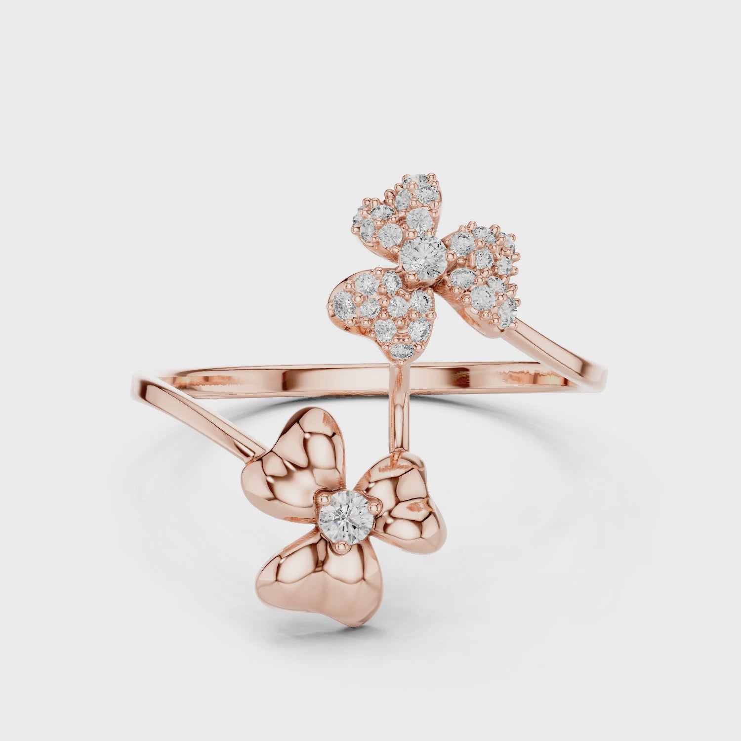 Parallel Flower Diamond Ring