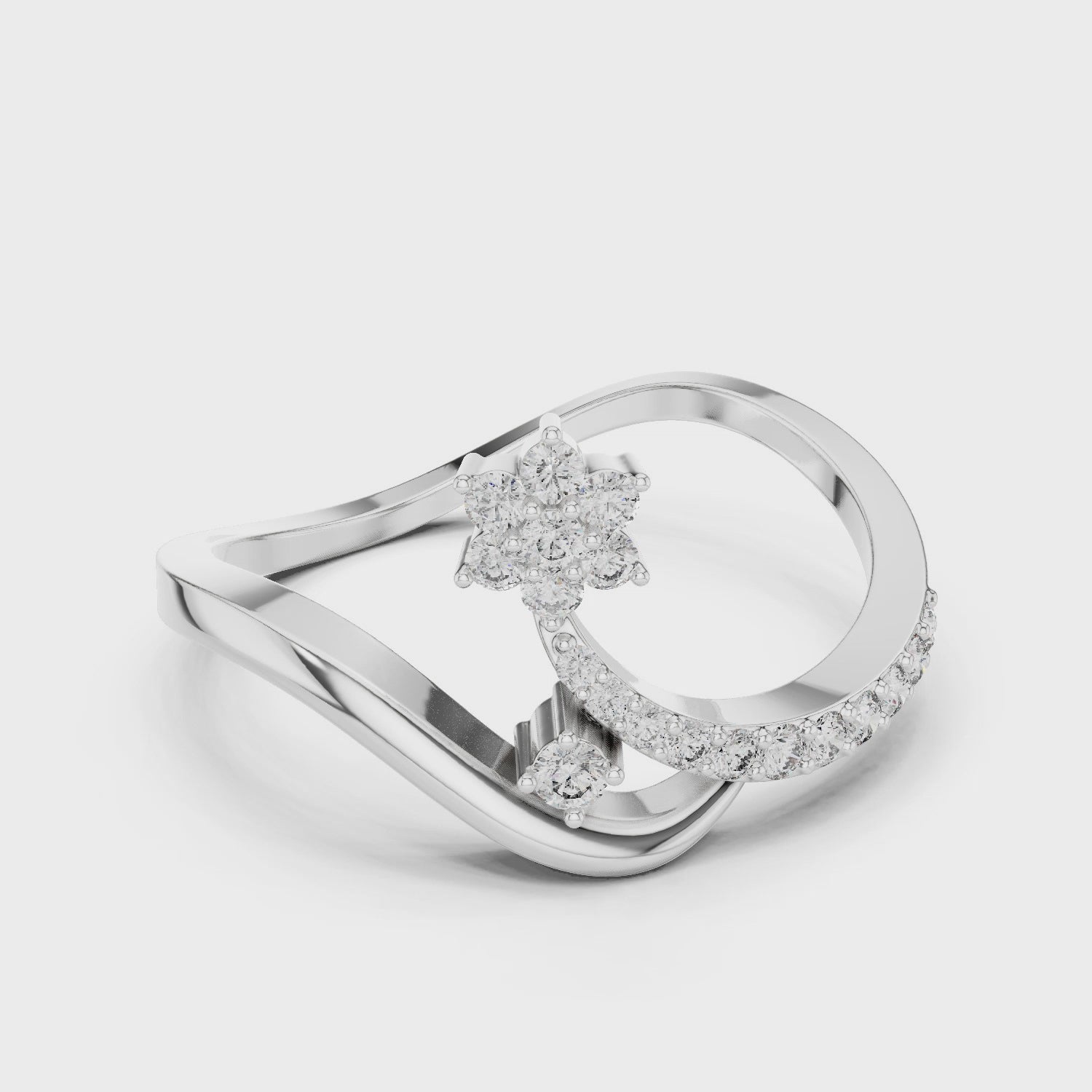 Star Curved Diamond Ring
