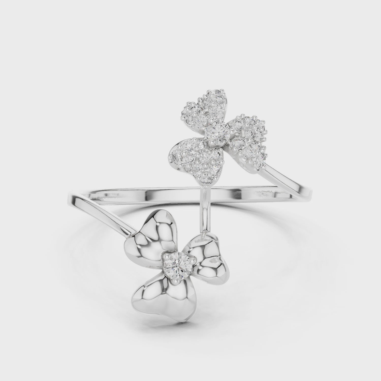 Parallel Flower Diamond Ring