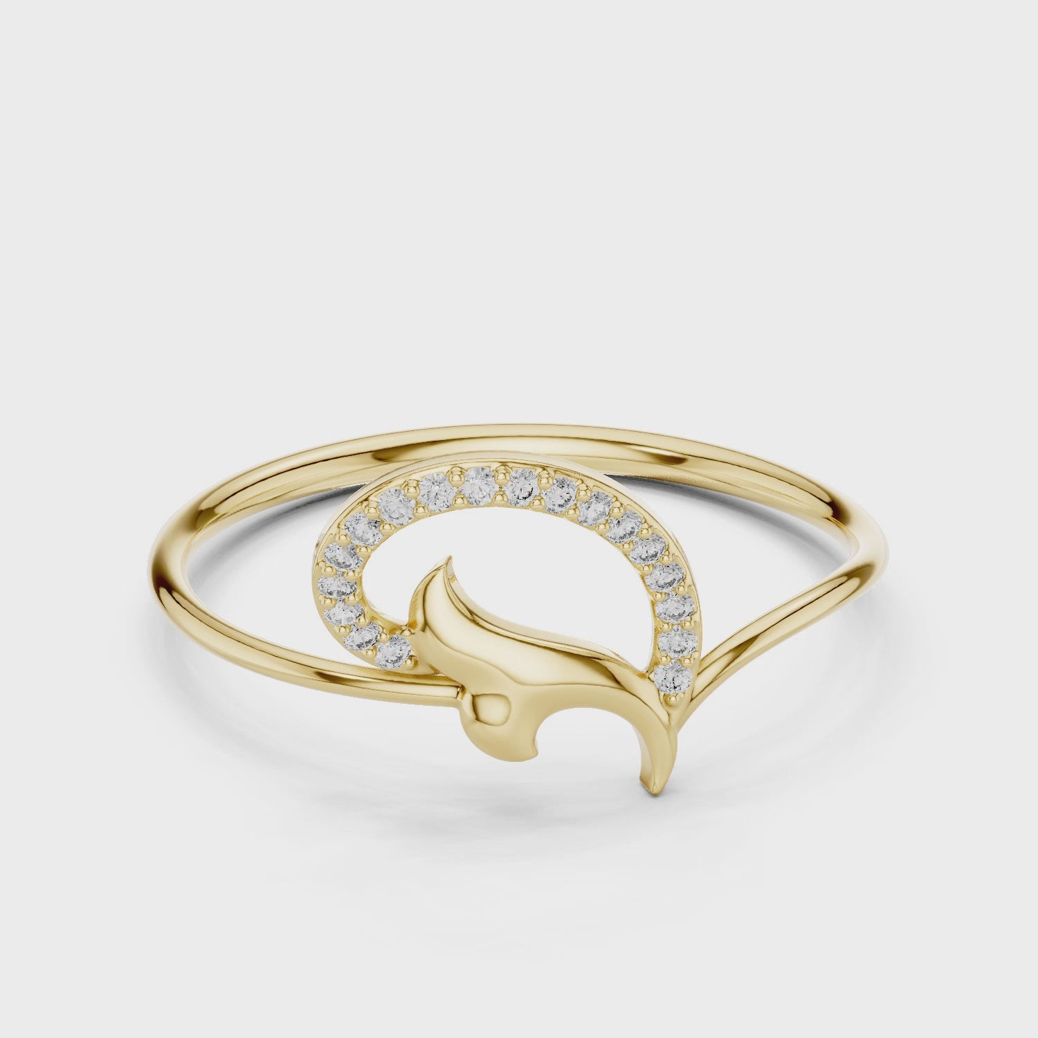 Golden Leaf Twist Diamond Ring
