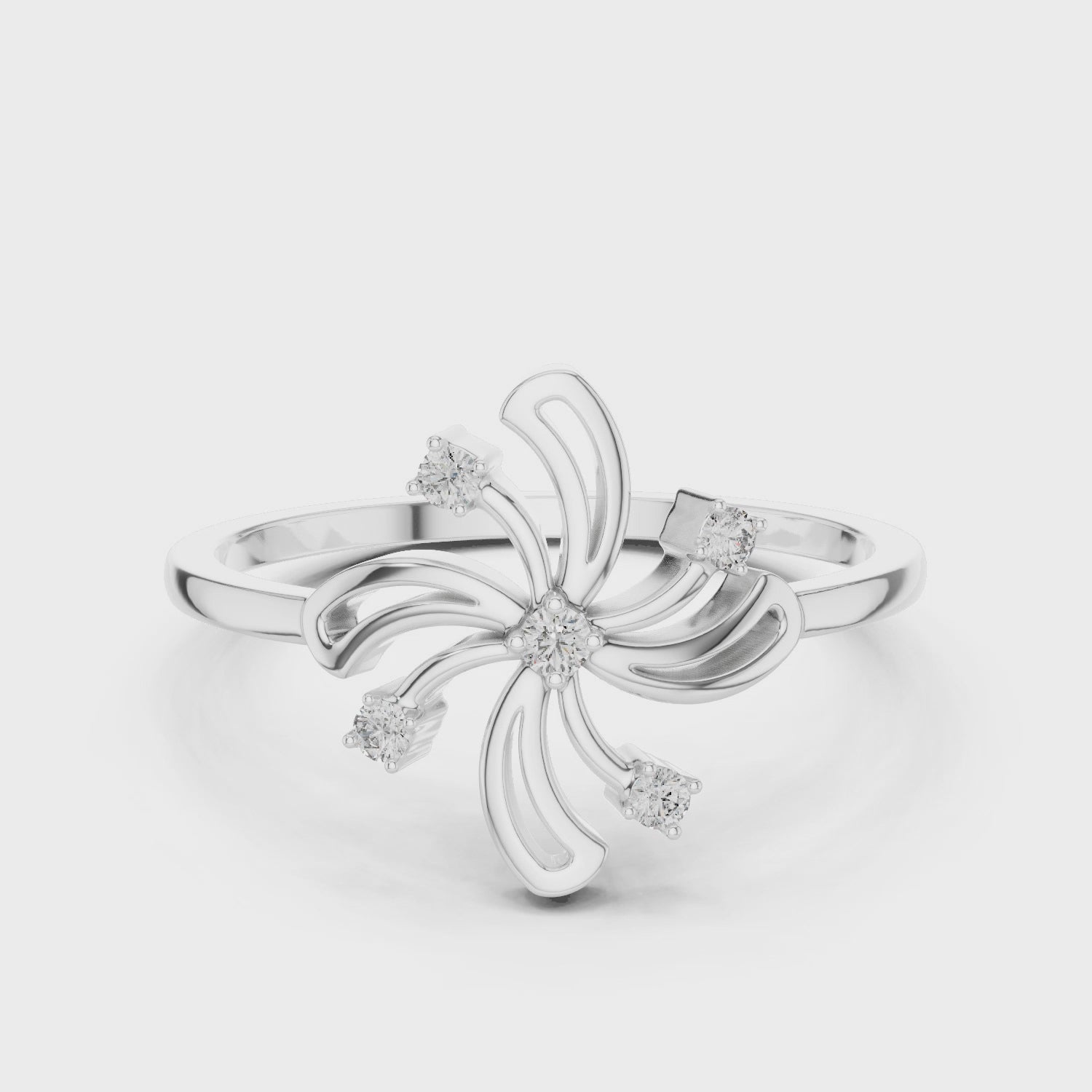 Designer Swirl Diamond Ring