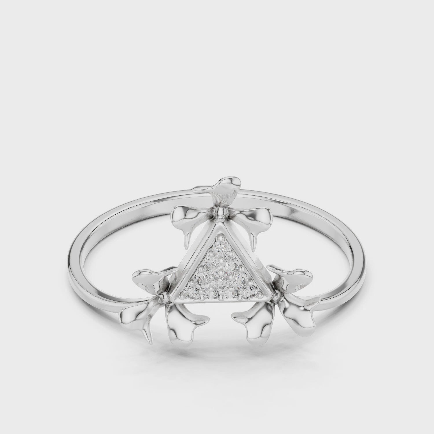 Tri-Leaf Diamond Bloom Ring