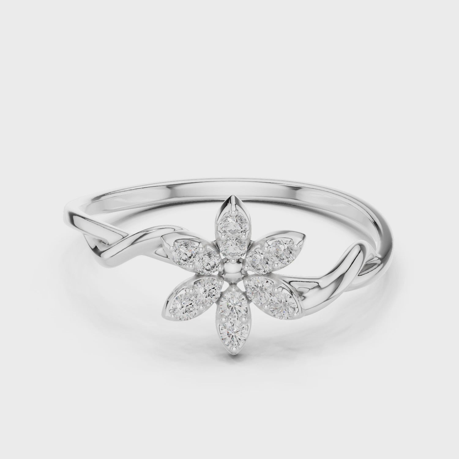 Single Flower Twisted Ring