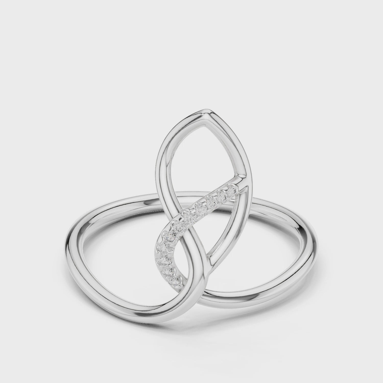 Diamond Entwined Knot Ring