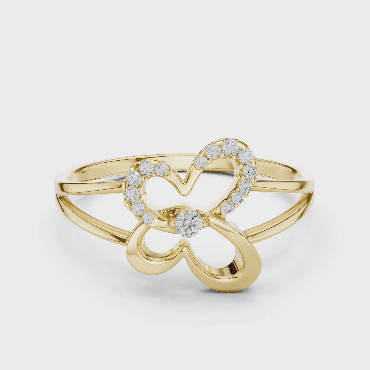Sparkling Butterfly Diamond Ring