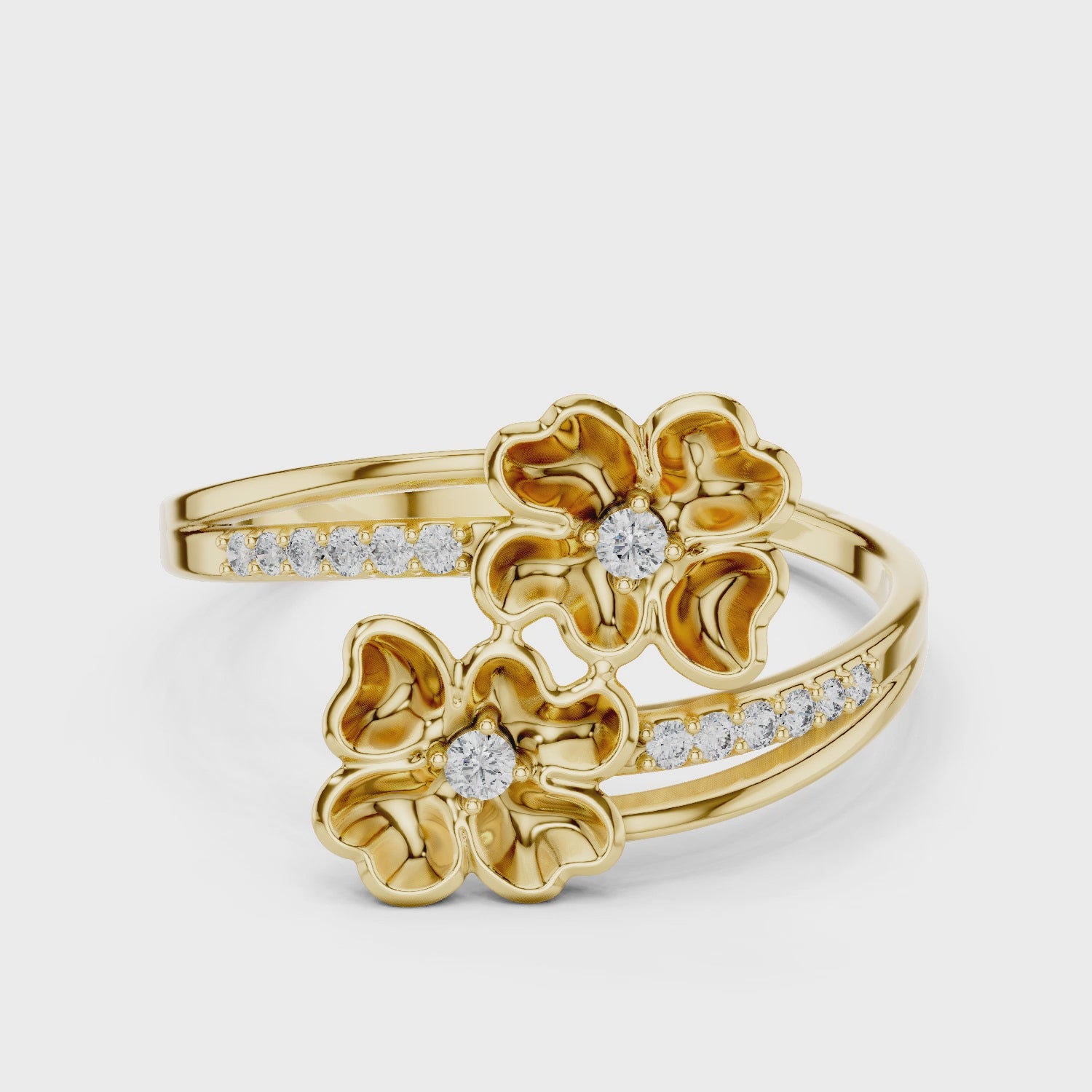 Diamond Floral Wrap Ring
