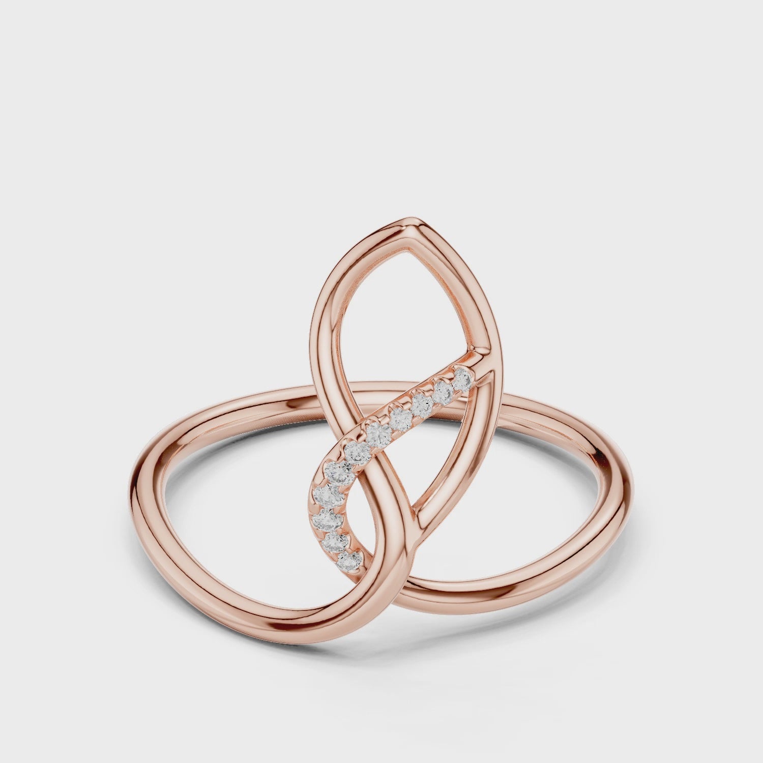Diamond Entwined Knot Ring