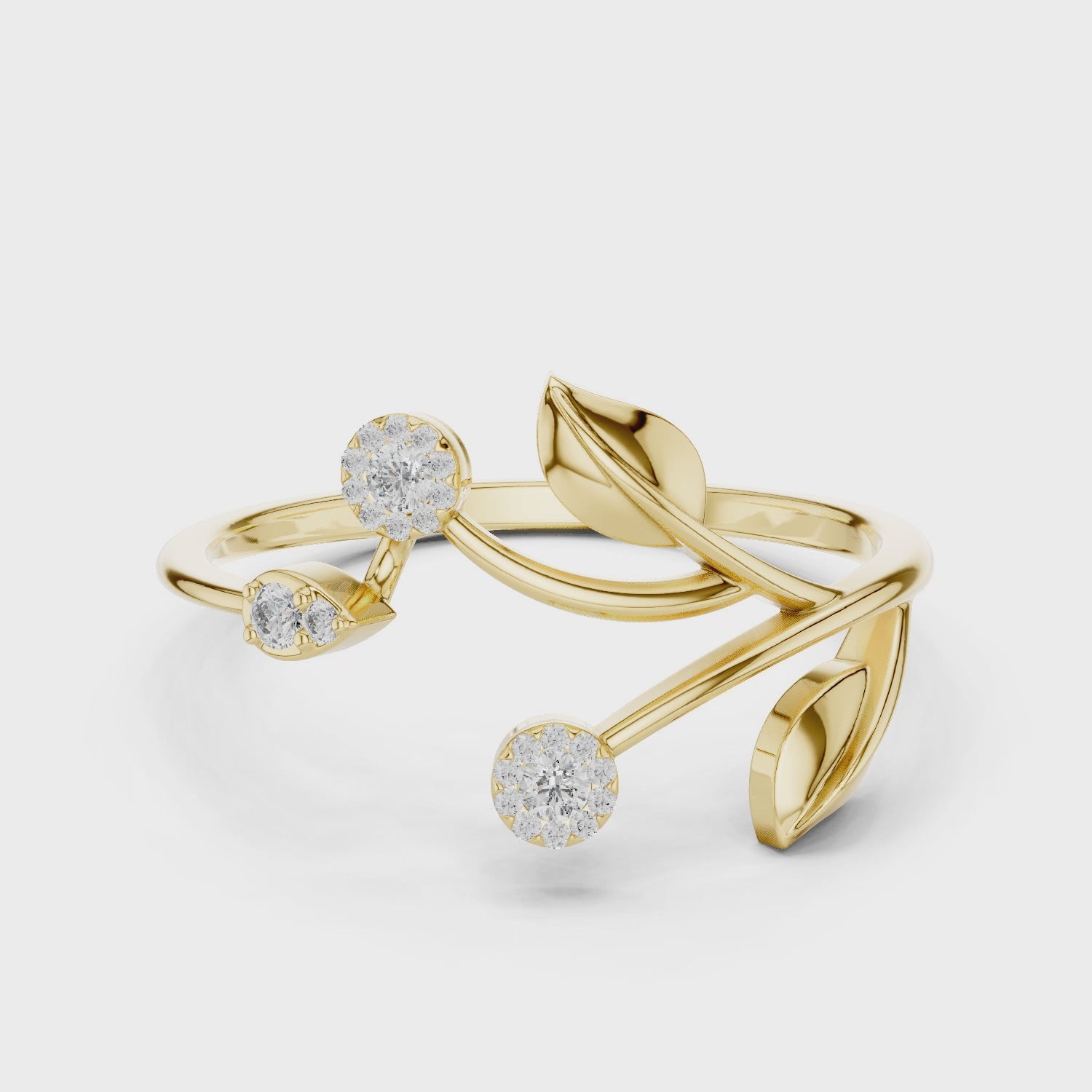 Floral Branch Diamond Ring