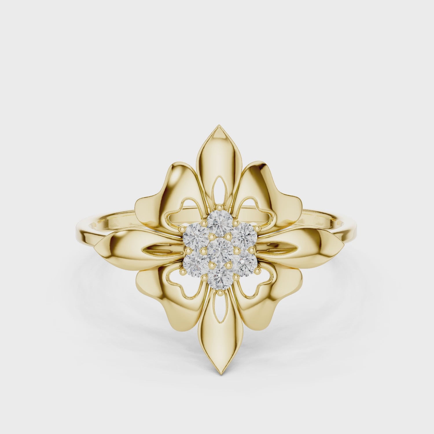 Floral Cluster Diamond Ring