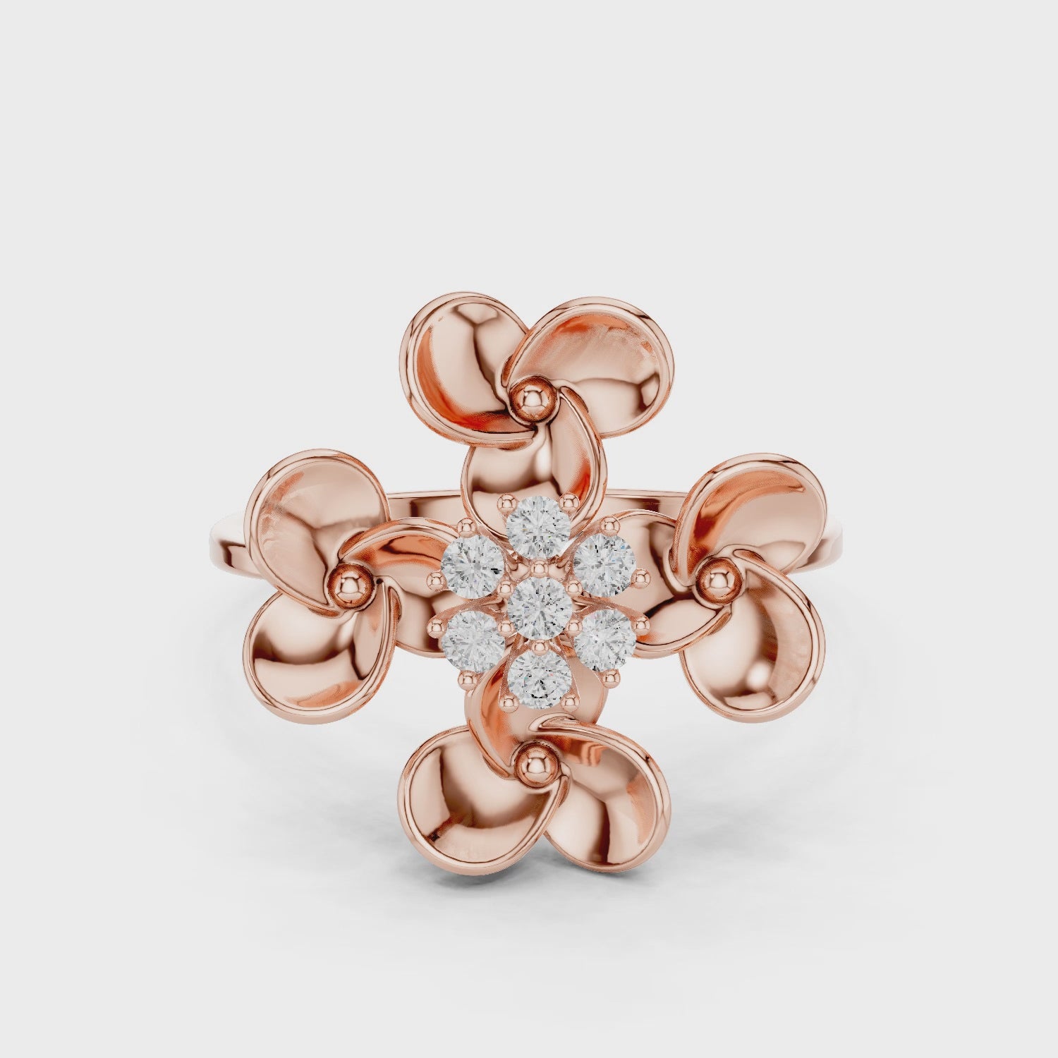 Diamond Floral Cocktail Ring