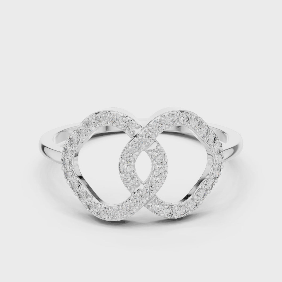 Horizontal Infinity Sign Diamond Ring
