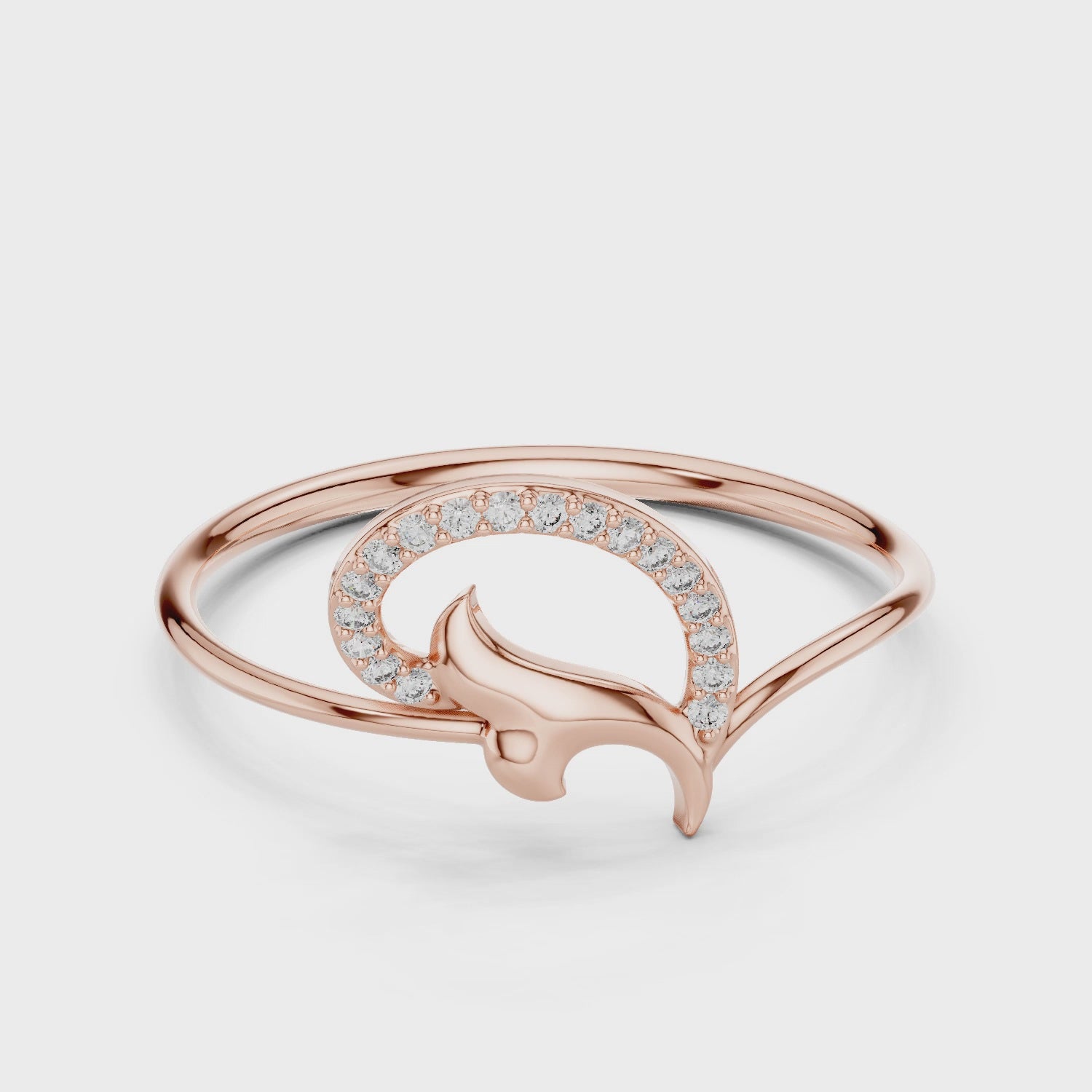 Golden Leaf Twist Diamond Ring