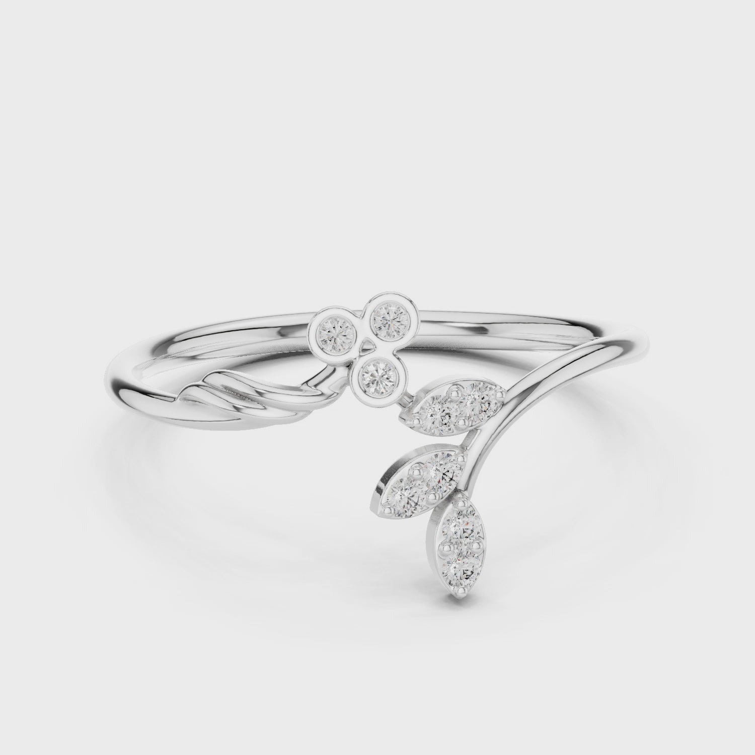 Floral Dual Cluster Ring