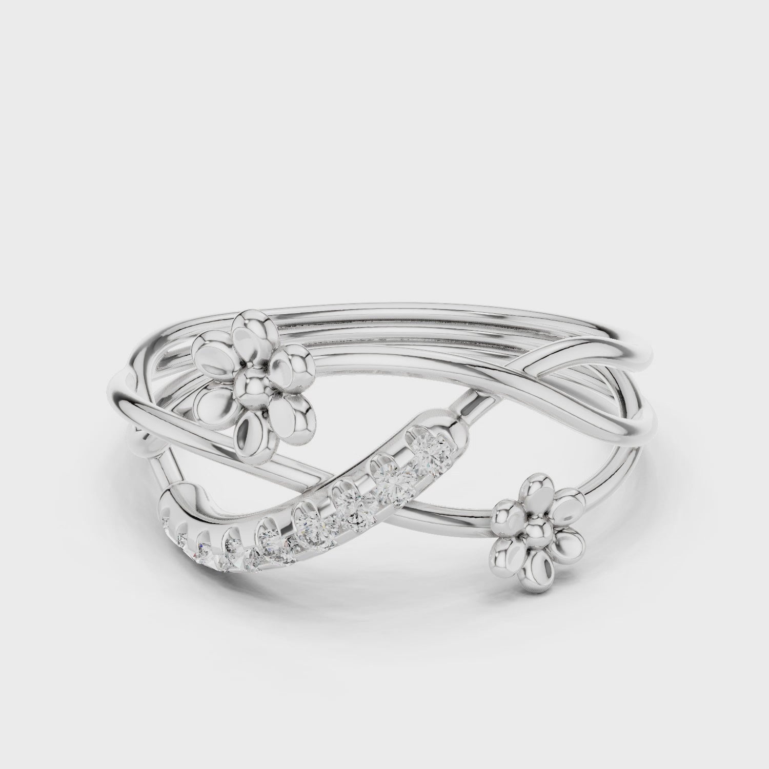 Blooming Curve Diamond Ring