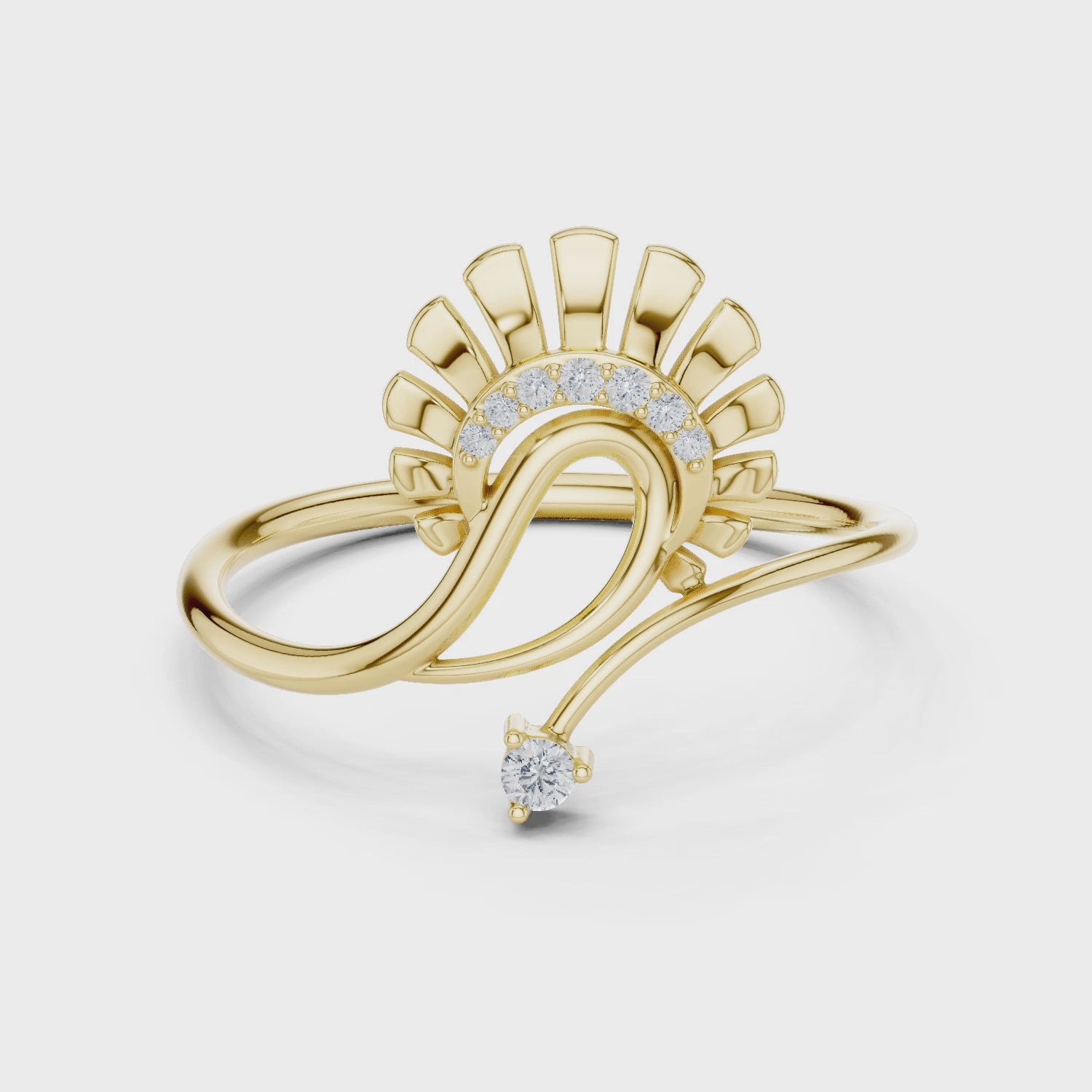 Peacock Style Diamond Ring