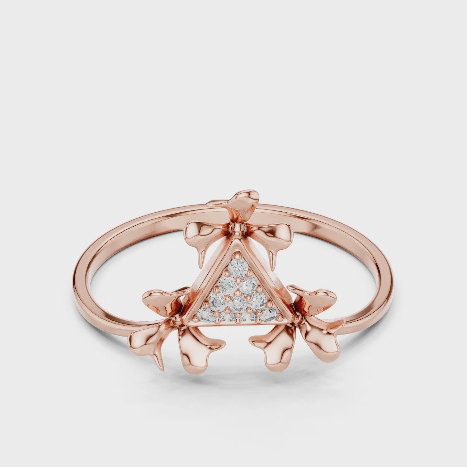 Tri-Leaf Diamond Bloom Ring