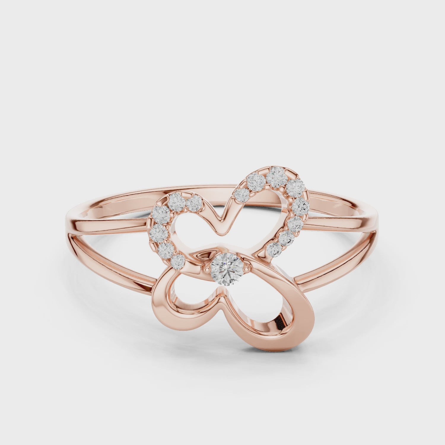 Sparkling Butterfly Diamond Ring