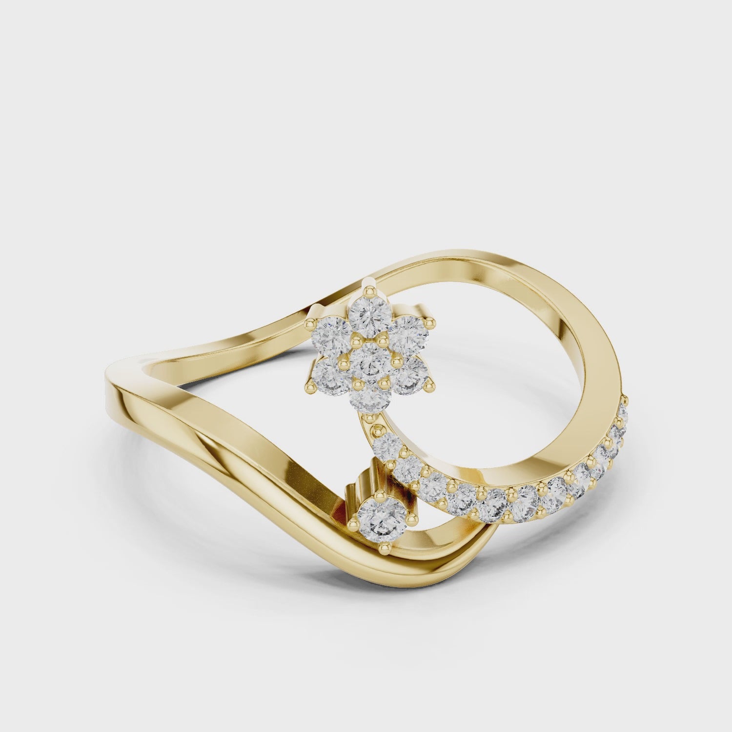Star Curved Diamond Ring